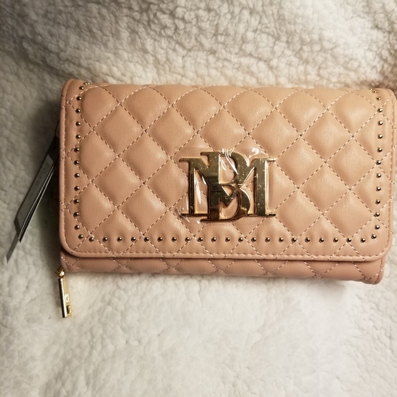 🎀NWT Badgley Mischka Quilted Leather Wallet-On-Chain. Color: Pink.🌺 - Picture 3 of 7